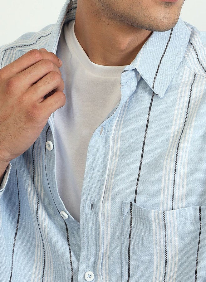 CHIMPAAANZEE Vertical Striped Long Sleeves Oversized Fit Shirt - Image 3